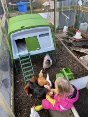 Very happy girls, and not just the hens