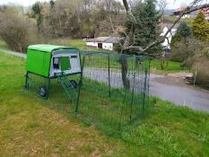 Green Eglu Cube large chicken coop and run