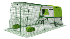 Eglu Cube Large Chicken Coop with 9ft Run and Wheels Package - Leaf Green