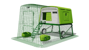 Eglu Cube Chicken Coop with Run (6ft) and Wheels - Green