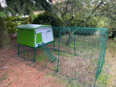 Green Eglu Cube large chicken coop and run