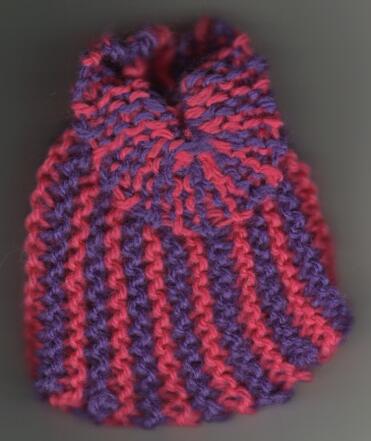 Pink and purple egg cosy ~ knitted by ubereglu, from the forum!