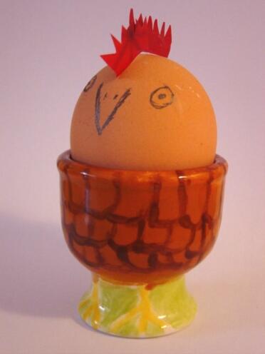 This egg cup was made for us by our lovely young friend Bryone.  Thanks you 8-)