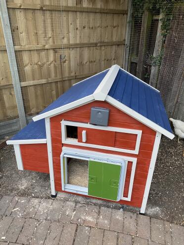 Autodoor on my newly painted coop