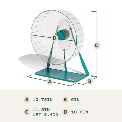 Hamster wheel with stand dimensions (in)