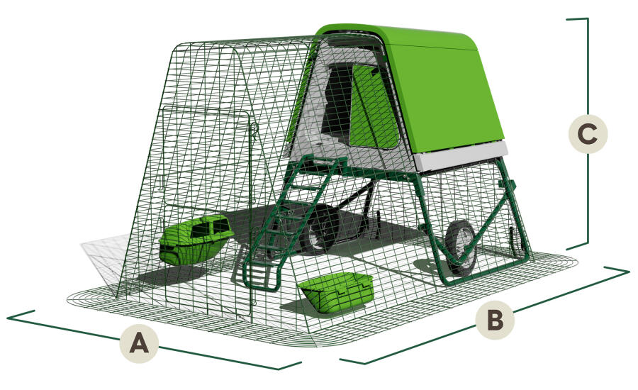 Eglu Go up with 2 metre run dimensions