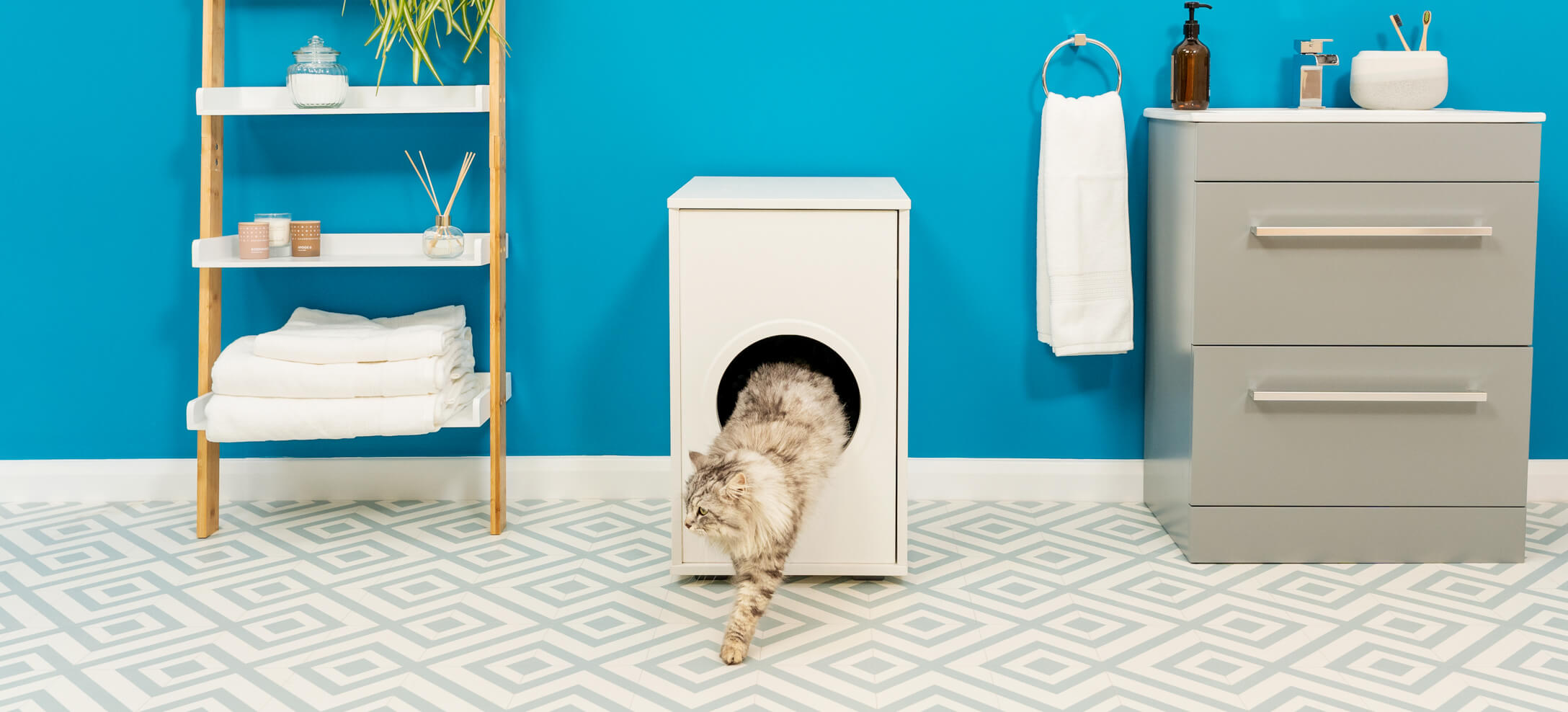 Maya Cat Litter Box Furniture Omlet