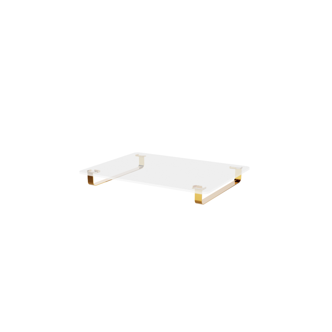 Small Acrylic Tray with Gold Handle